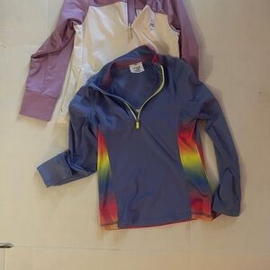 Danskin Now Kids Blue Rainbow Zip-Up Hoodie Good Condition